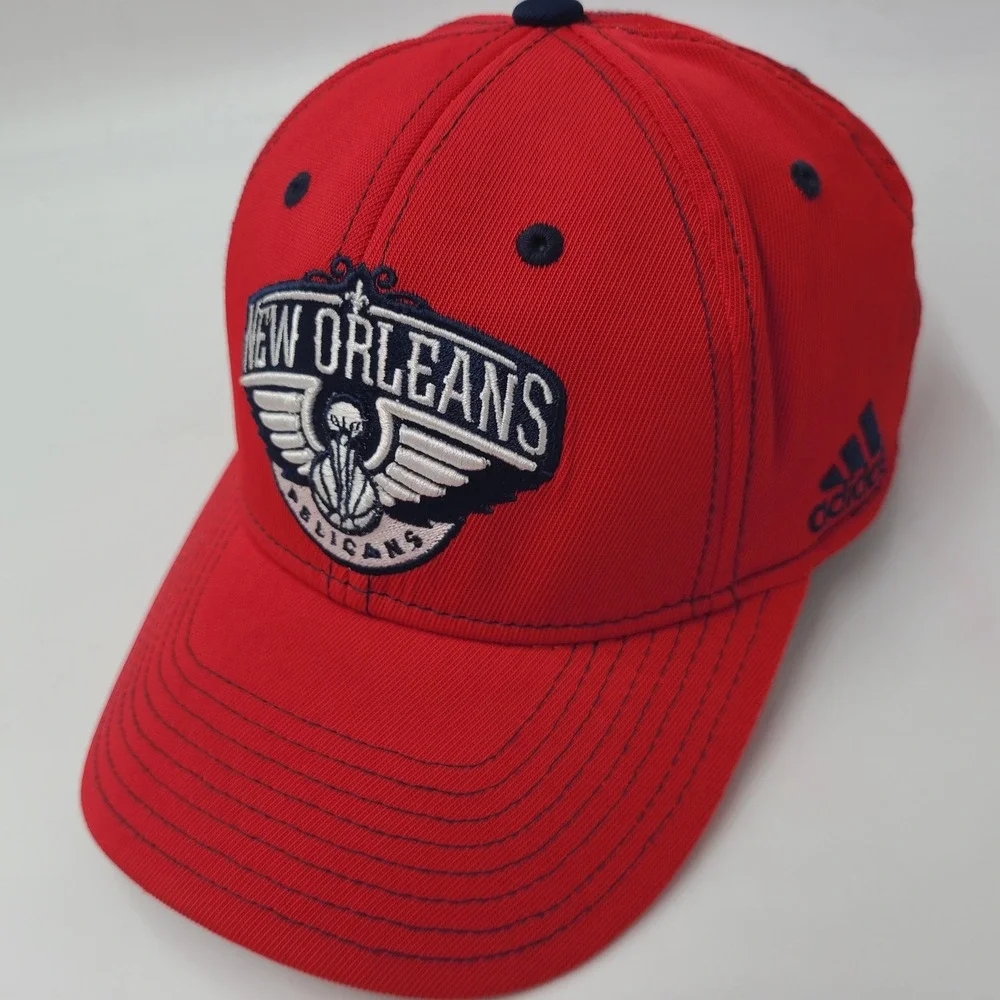 Youth New Orleans Pelicans Hat Fitted One Size Adidas Red White Blue NBA Boys